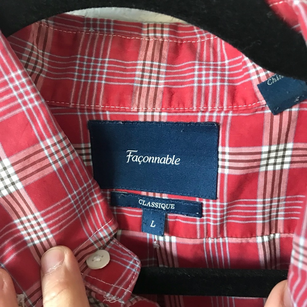 Faconnable Classiques CHECKERED PLAID BUTTON DOWN LONG large